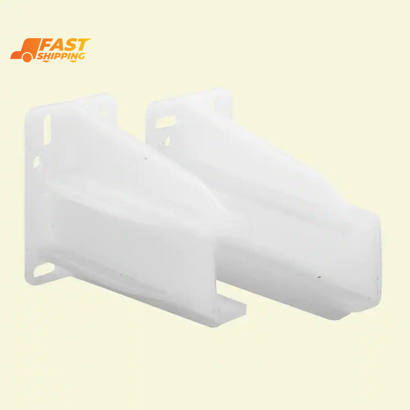Drawer Track Back Plate, 5/16 In. X 7/8 In., Plastic, White (1-Pair)