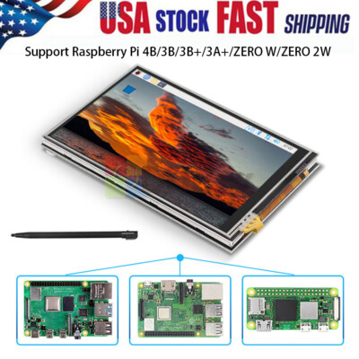 3.5Inch Touch Screen 125MHz SPI LCD Display Fan For Raspberry Pi 4B/3B+/ZeroW US