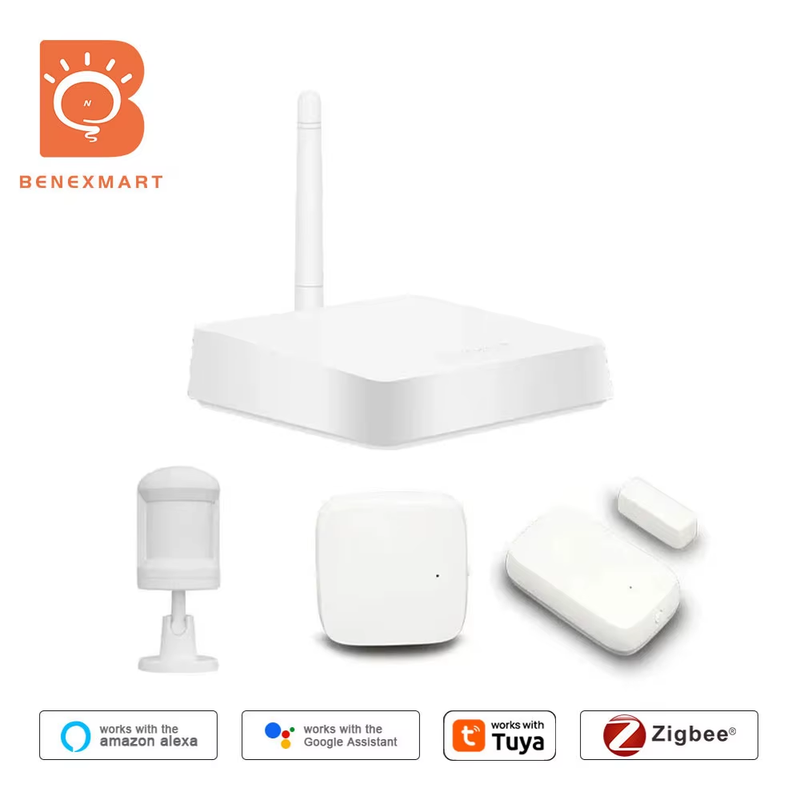 Zigbee Smart Wireless Wired Gateway Hub Bridge PIR Sensor T and H Sensor Kit Hom