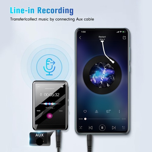 Support 128GB Bluetooth MP4/MP3 Lossless Music Player FM Radio Recorder Sport US