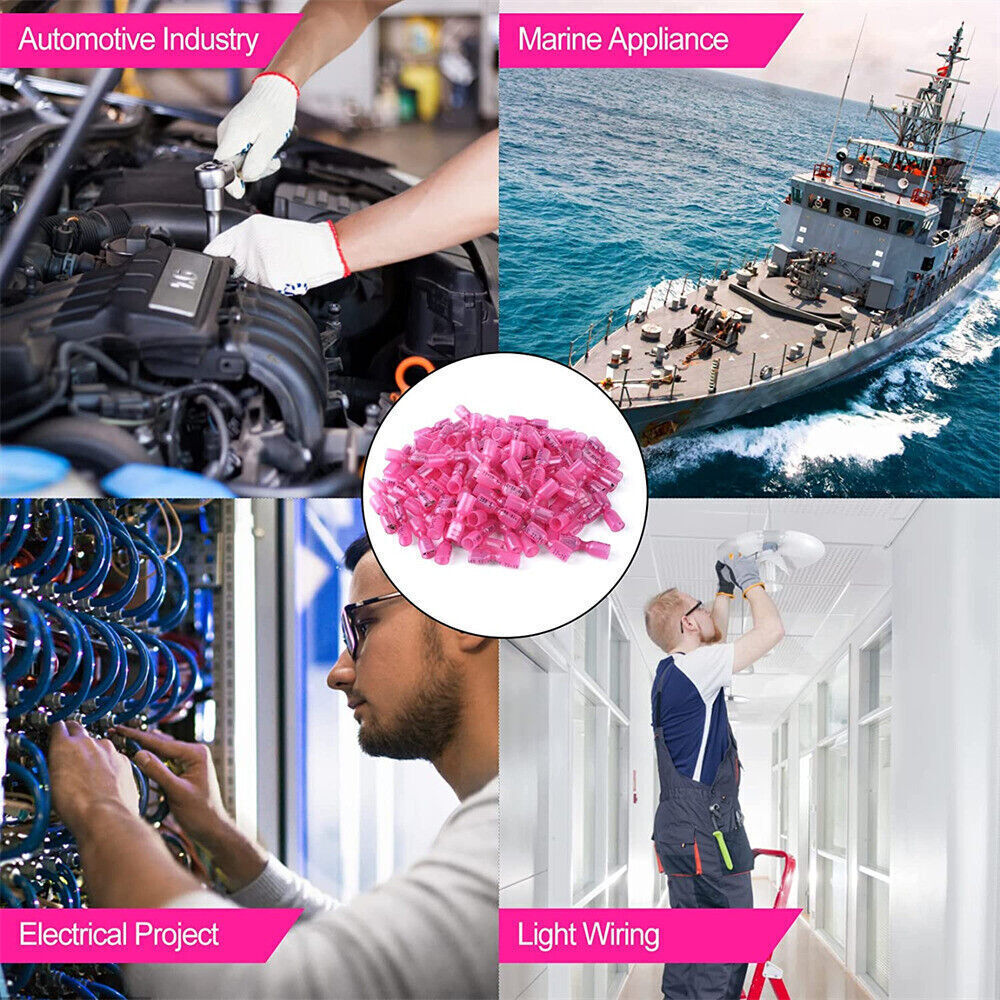 50/220PCS Heat Shrink Male Female Spade Wire Connectors Terminals Waterproof USA