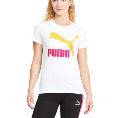 Футболка Puma Classics Logo Crew Neck с коротким рукавом женская белая повседневная 531865-57