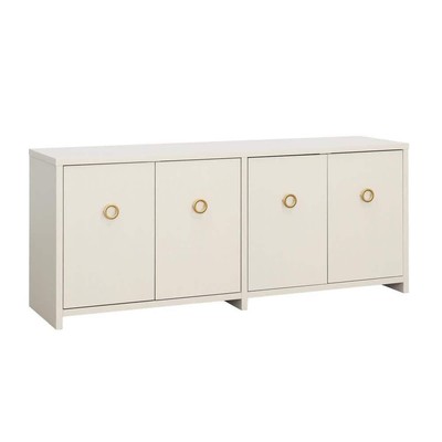 SAUDER TV Stands 57.087''Wx24.016''H W/Storage and Cord Management in Dove Linen