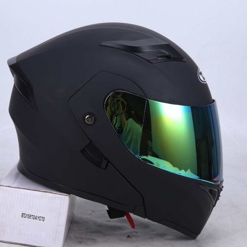 Dual Visor Dot Approved Moped Helmets AHR DOT Motorcycle Helmet Full Face  Dual Visors Red
