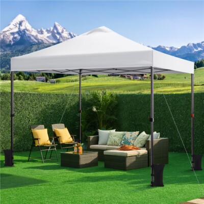 Pop Up Canopy Tent Heavy Duty 10x10 Instant Portable Canopy Tent w/Vent Sandbags