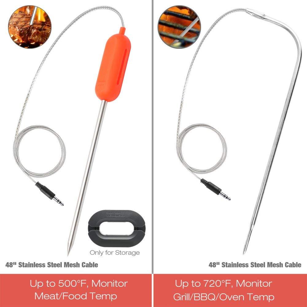 Cooking thermometer, Hexdeer Digital Meat Thermometer with 4 Probes for BBQ Gril