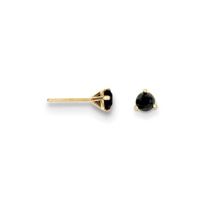 Pre-owned Skyjewelers Real 14kt Yellow Gold Black Diamond Stud Earrings