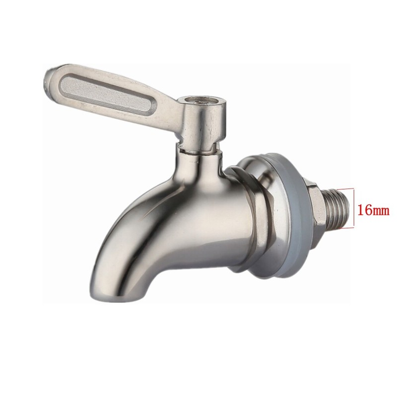 16mm Edelstahl Bierhahn Bierzapfhahn für Getränkespender Zapfhahn Wasserhahn NEU