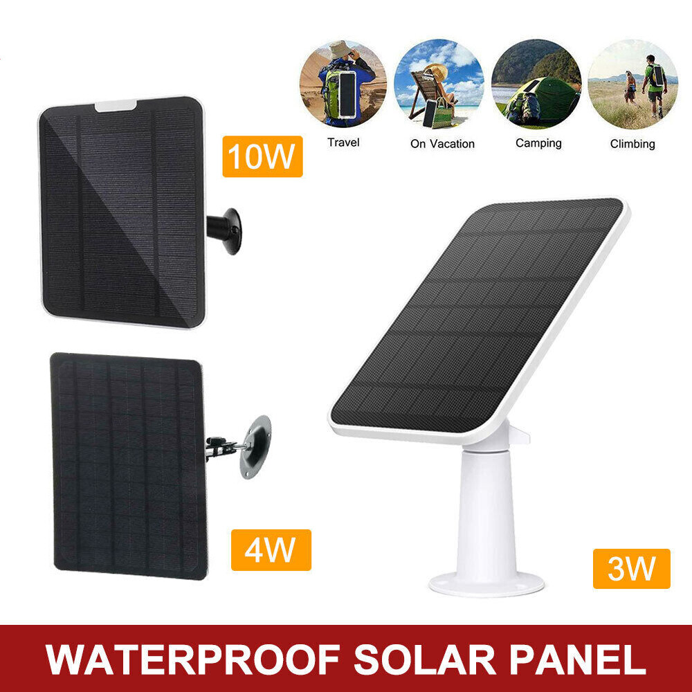 10W Solar Power Panel Wall Mount for Eufy Cam E/2C/E/2 Pro Camera w/ 9.8ft Wire