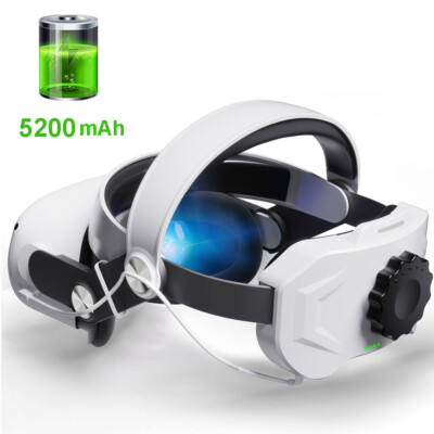 For Meta Oculus Quest 2 VR Headset Adjustable Elite Head Strap Band With Battery