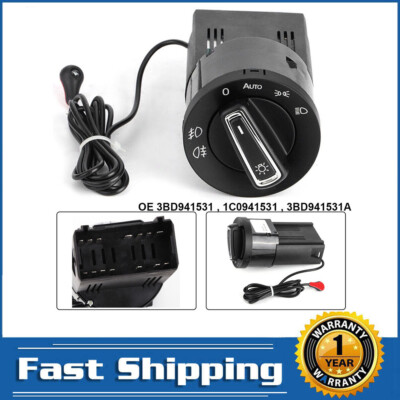 For VW Golf Mk4 Passat Car AUTO Chrome Headlight Switch w/ Light Sensor Module