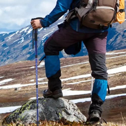 Tactical Walking Stick Adjustable Trekking Poles Hiking Camping Survival Outdoor