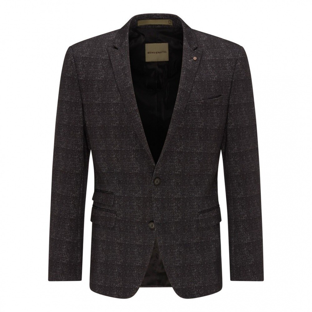 Benvenuto Leisure Jacket Odan Black Raven Checkered 41955