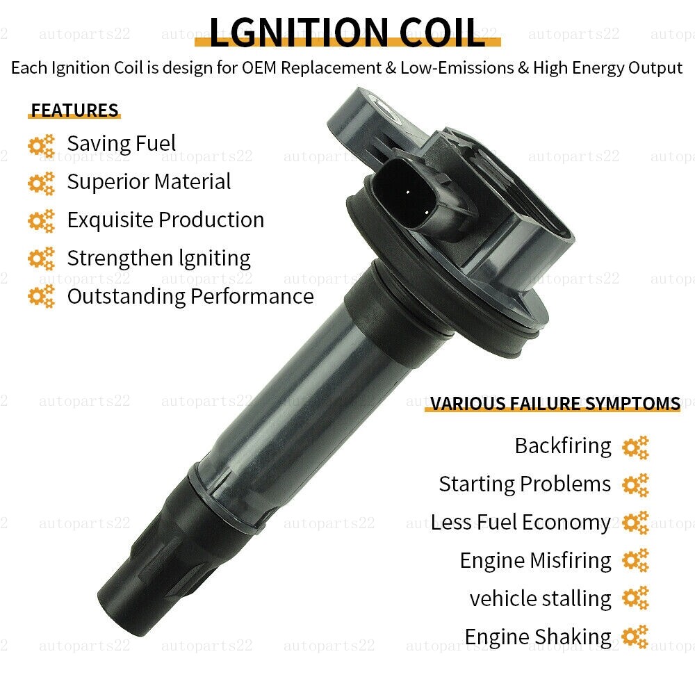 Set of 6 OEM Ignition Coil +Spark Plug for Ford Lincoln Mazda 3.7L 3.5L V6 UF553