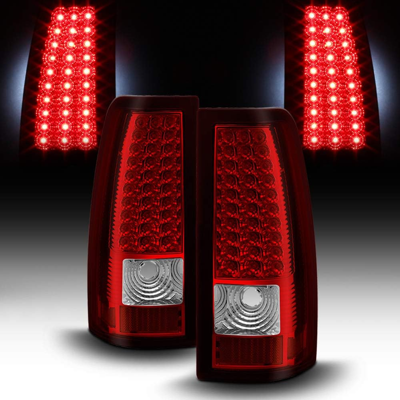 Red Clear LED Tail Lights Lamps Left Right Set for 2003 2004 2005 2006 Silverado