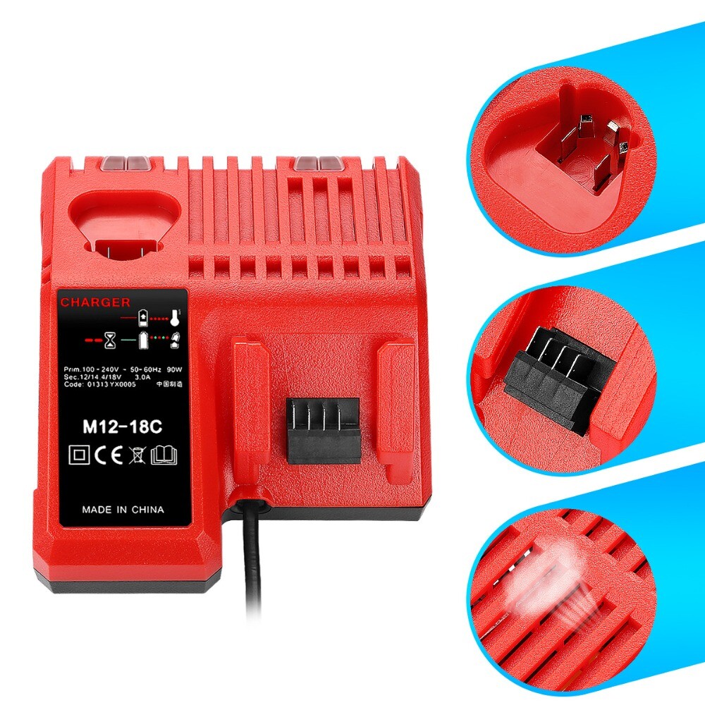 For Milwaukee 12V/18V M12-18C 48-11-1828 Lithium-ion ...