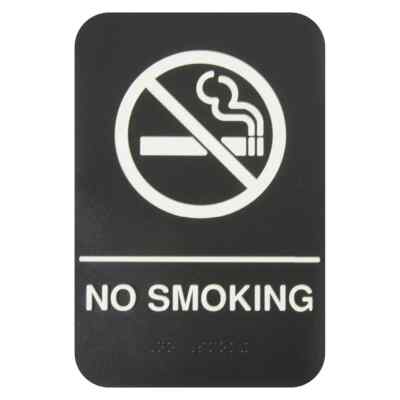 Thunder Group PLIS6955BK 6''X9'' ''No Smoking'' Information Symbol Sign w/ Braille