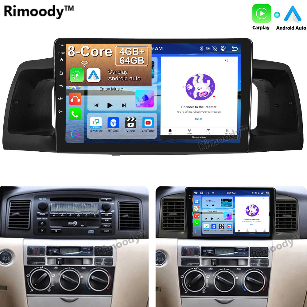 Для Toyota Corolla 2003-2008 Android 13 Автомобильный стерео радио Navi GPS Carplay 4 + 64 ГБ