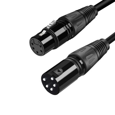  XLR 5 Pin Male to XLR 5 Pin Female DMX-512 Turnaround DMX Stage Lighting Cable