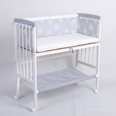 Beistellbett Babybett 90x40 höhenverstellbar mit Matratze Kinderbett weiß 2.Wahl