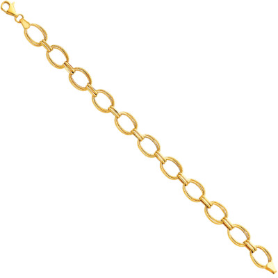 Pre-owned Wellingsale 14k Yellow Gold Bracelet - 7.5"