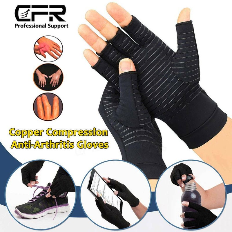 Copper Compression Arthritis Gloves Finger Fit Carpal Tunnel Typing