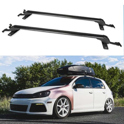 43.3'' Top Roof Rail Rack Cross Bar Luggage w/ Lock Aluminum For VW Golf Mk7 Mk8