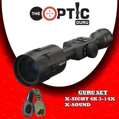 GURU SET: ATN X-Sight 4K Pro 3-14x Smart Day/Night Rifle Scope + X-Sound