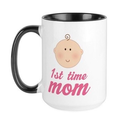 CafePress Cute First Time Mom Large Mug (462651855)
