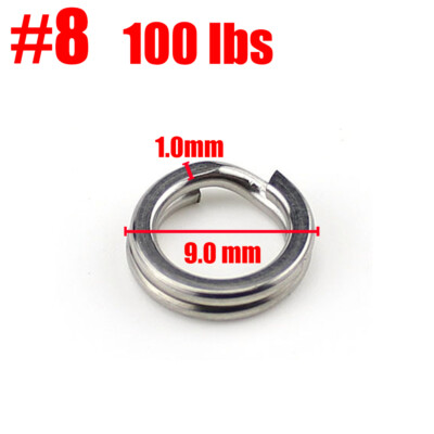 25/50/100 PCS Stainless Steel Heavy Duty Fishing Split Rings Big Game Saltwater