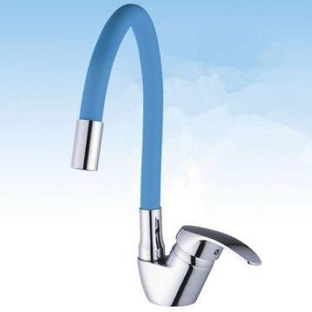 Miscelatore Rubinetto Monocomando Per Lavello Cucina Canna Flessibile Azzurr dfh