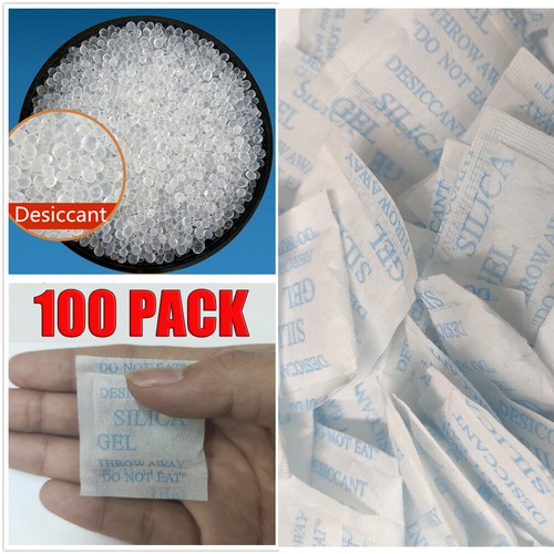 100 Packs 3g Grams Silica Gel Desiccant Packets Moisture Absorber Drying Bag USA
