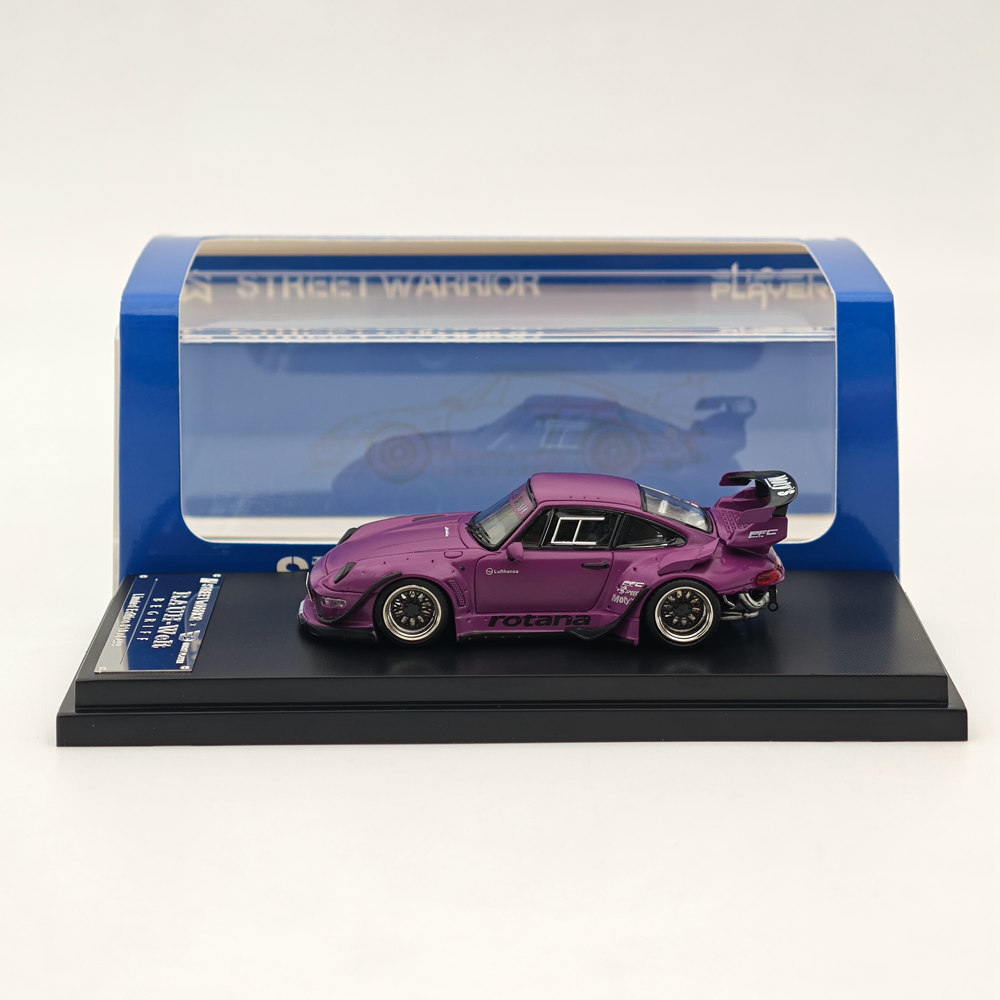 Street WARRIOR SW 1/64 Porsche RWB 993 Rotana Purple Diecast