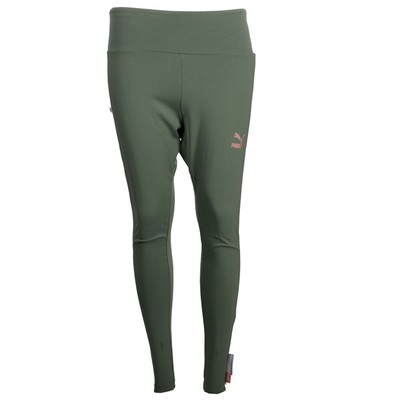 Женские леггинсы Puma Classics Now Then зеленые спортивные повседневные 62406444