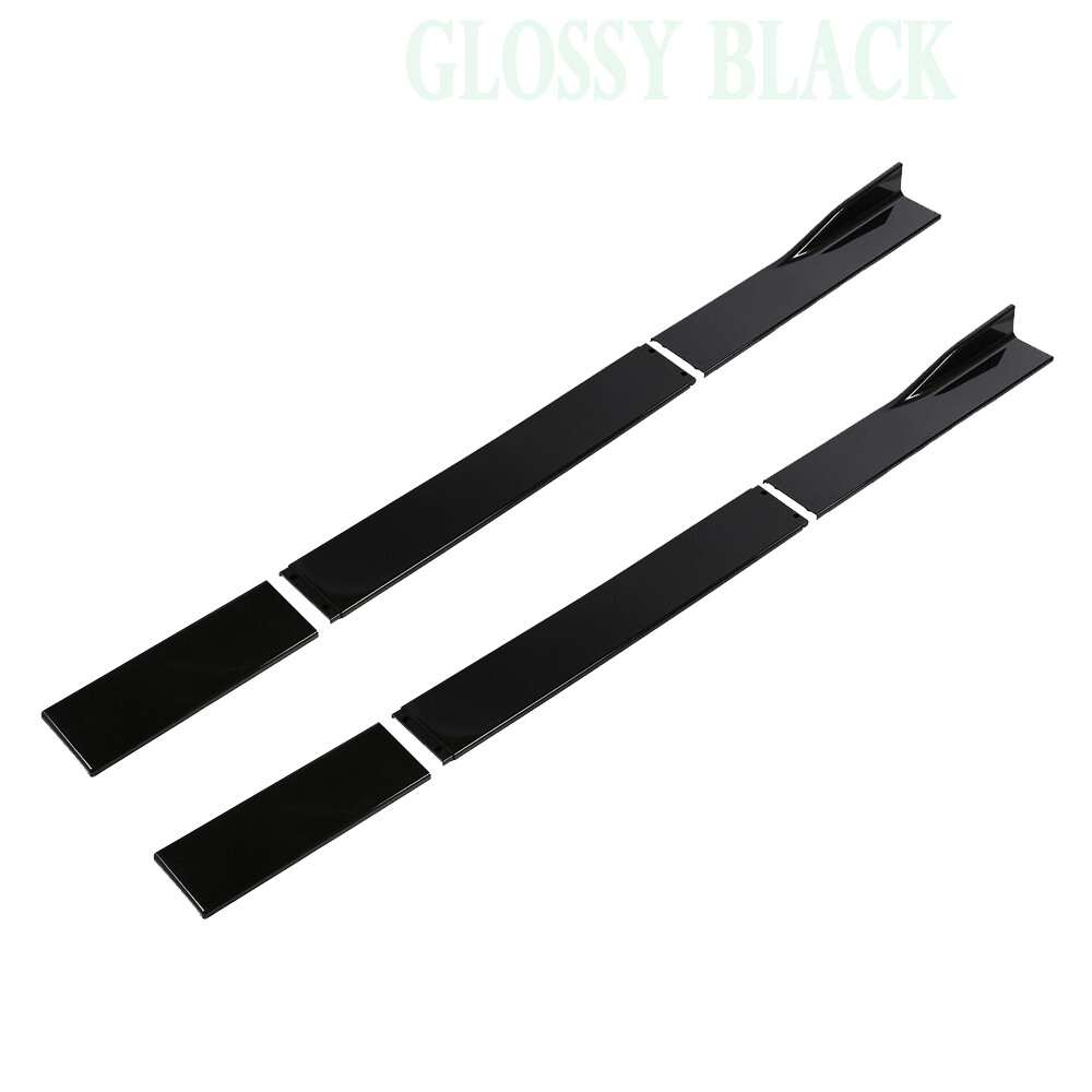 For INFINITI Q50 2014-2022 86.6" /2.2m Gloss Black Side Skirts Rocker Panel Lip