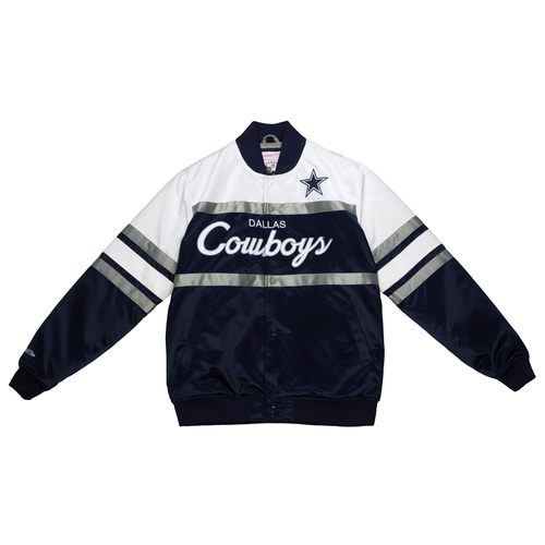 

Mitchell - Ness Special Script Heavyweight Satin Football Jacket Mens Blue Casua, Синий, Mitchell - Ness Special Script Heavyweight Satin Football Jacket