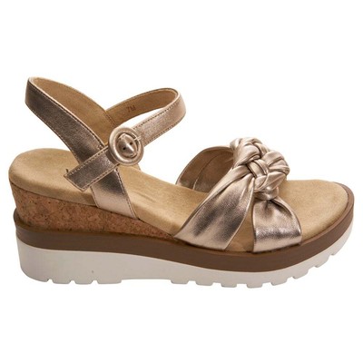 

Женские золотые повседневные сандалии на танкетке VANELi 311784, Золотой, VANELi Clew Wedge