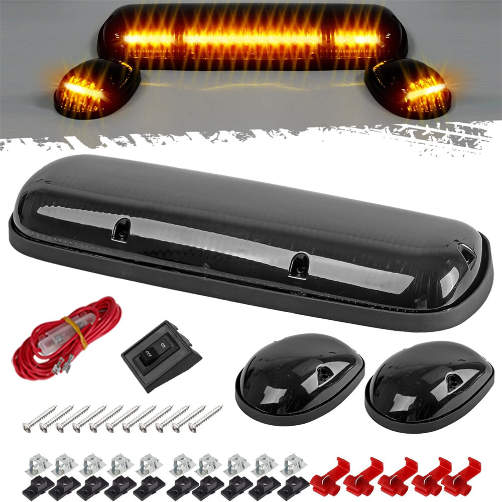 3Pcs white LED Cab Roof Marker Top lights For Chevrolet Silverado 1500 2500 3500