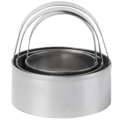  3 Pcs Biscuit Cutter Stainless Steel Cookie Round 3-piece Set (flat Model)