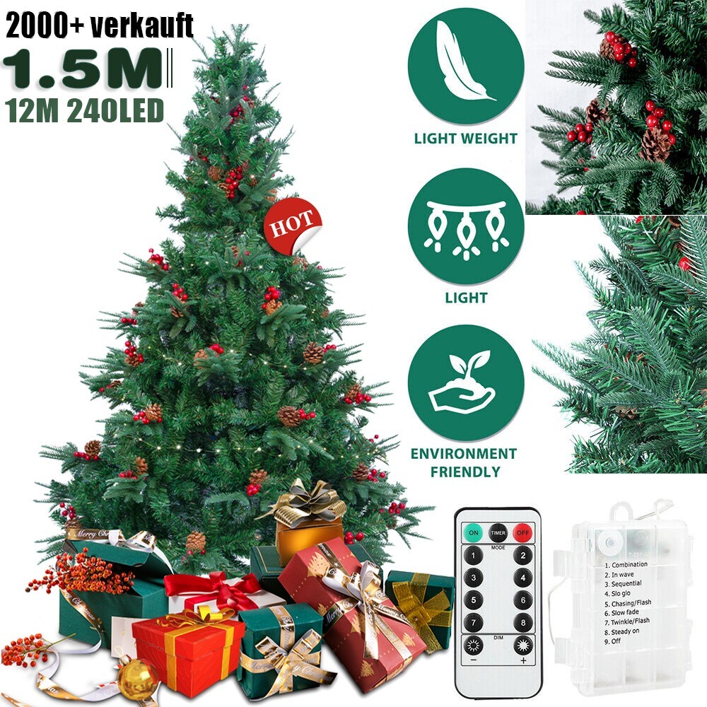 GIANTEX Künstlicher Weihnachtsbaum 60 Cm – Tisch-Weihnachtsbaum Mit Zementbasis, PVC-Nadeln, Grün