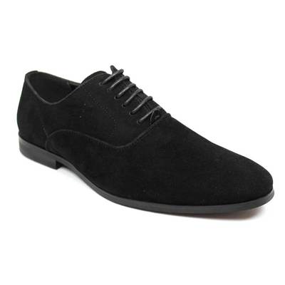 New Mens Black Suede Dress Shoes Lace Up Oxfords & Slip On Option Formal By AZAR