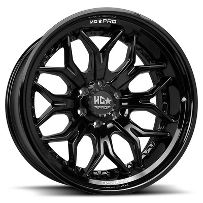 24X12 Luxxx HD PRO Off-Road LHDPRO5 8X180 -45 125 Gloss Black - Wheel