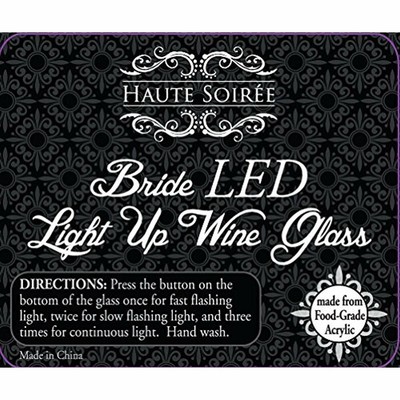 Bride LED Light Up Wine Glass - Bachelorette Party Cup For The To Be Kitchen