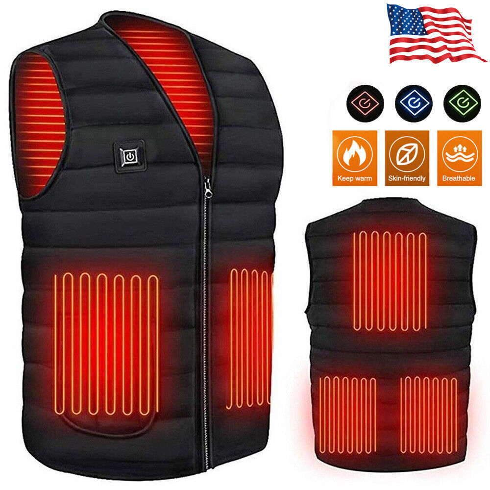 Heated Vest Warm Winter Warm Electric USB Jacket Men Women Heating Coat Thermal