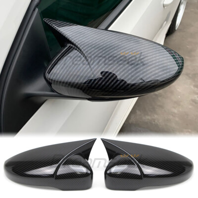 Side Rearview Mirror Cover Carbon Fiber Look For VW Scirocco Passat CC W/ Turn