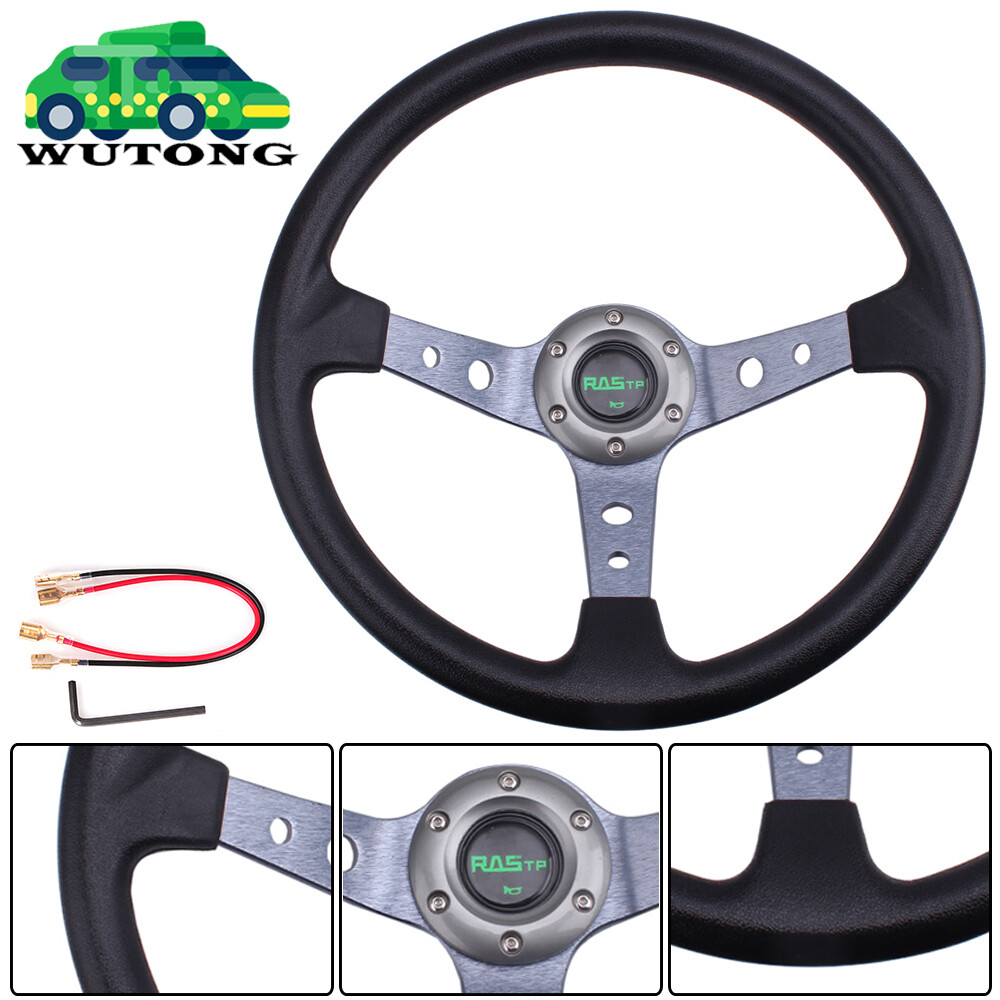 Gray Universal Golf Cart Steering Wheel For EZGO TXT RXV Club Car and Yamaha