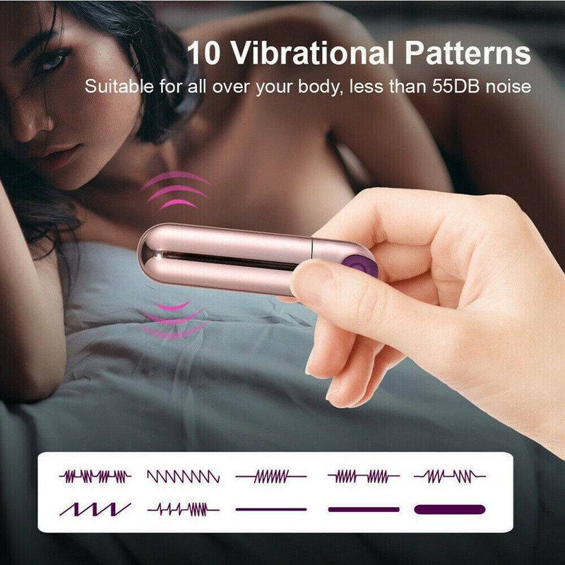 USB Wiederaufladbarer Mini Bullet Vibrator 10-Gang wasserdichtes Massagegerät DE
