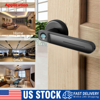 Fingerprint Door Lock Smart Keyless Entry Biometric Door Knob For 30 65mm 2 key