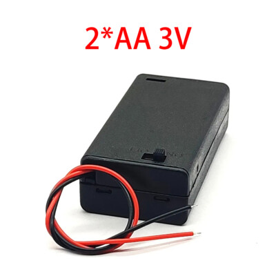 1/2/3/4 Slots AA Battery Case Storage Box With On/Off Switch Wire Leads 1.5V-6V