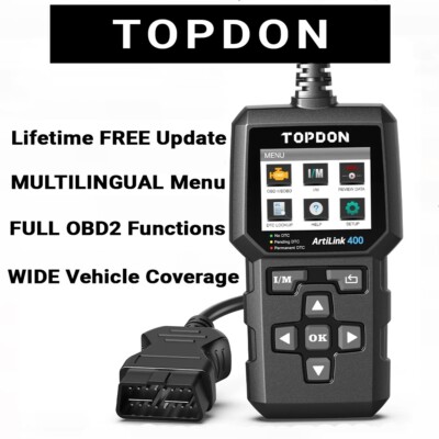 Topdon AL400 OBD2 Scanner Car Diagnostic Tool Code Reader Check Full System